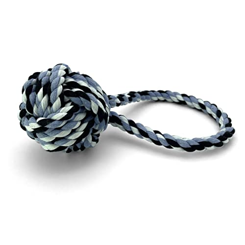 Cutie's PetBox Weaved Rope Ball Toy for Toss, Fetch, Chew and Tug-O-War, 2.8" Diameter Ball for Small and Medium Dogs