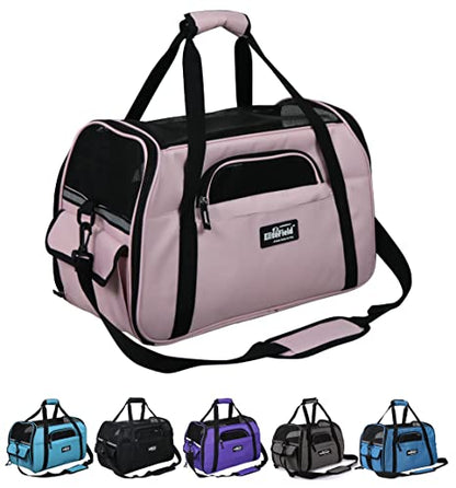 EliteField Soft Pet Carrier (3 Year Warranty, Airline Approved) Soft Sided Dog Puppy Cat Carrier Travel Bag (X-Large: 21" L x 12" W x 13" H, Pink) - color: Pink, size: 21.0"L x 12.0"W x 13.0"H