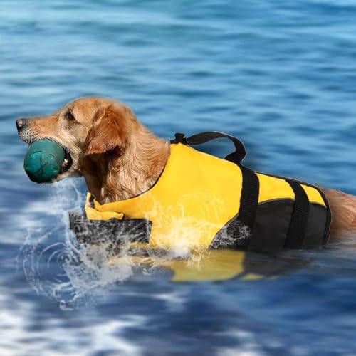 Izefia Dog Life Jacket Swimming Safety Coat Floatation Life Vest Life Saver with Handle for Small Dog Puppy Large Dog (Pink Flower, XXS) - color: Pink Flower, size: XX-Small