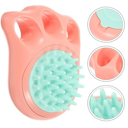 DOITOOL Pet Bath Massage Brush for Dogs and Pets with Comfortable Silicone Grip, Ergonomic Shape, and Shampoo Dispenser for Easy Bathing and Grooming