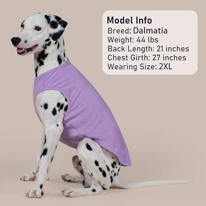 KYEESE 2Pack Dog Shirt, Soft Striped Dogs T Shirts, Lightweight Doggie Tank Top Cat Clothes, Sleeveless Dog Shirt for Small Dogs, Stretchy Pet Vest, Purple, Medium - color: 03# 2Pack (Purple+Purple Striped), size: Medium (7-13lbs)