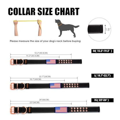 Heavy Duty Tactical Dog Collar with Neoprene Padded and Metal Buckle, Reflective Nylon for Medium to Large Dogs(Black, Medium) - color: Black, size: Medium (Pack of 1)