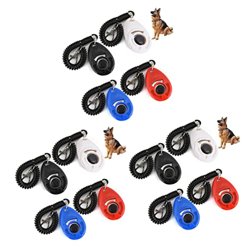 FOMIYES 12pcs Professional Dog Clicker Big Button Training Tool Wrist Strap Pet Training Clickers for Quick and Easy