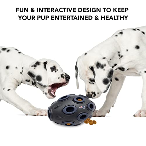 Pets First NFL New England Patriots Football Treat Dispensing Toy for Dogs and Cats, Rubber Ball Dog Toy, Interactive Fun Dog Treat Toy, Natural Rubber Dog Feeding Toy - color: New England Patriots