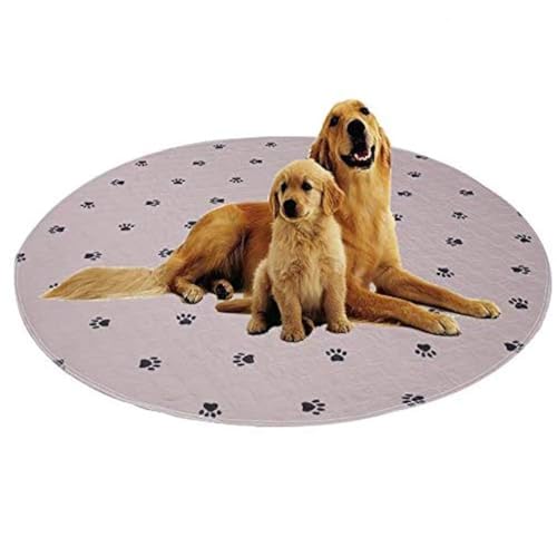 SincoPet Washable Dog Pee Pads with Puppy Grooming Gloves,Puppy Pads,Reusable Pet Training Pads,Large ,Waterproof Pet Pads for Dog Bed Mat,Super Absorbing Whelping Pads,48 Round Inch (Pack of 2) - size: 48 Round Inch (Pack of 2)