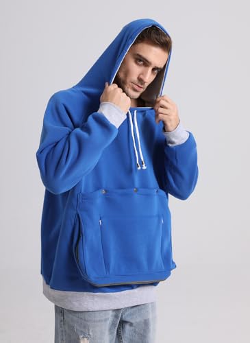 Pet Cat Dog Pouch Hoodie Small Animal Carrier – Kitten Puppy Pouch Sweatshirt Holder Fleece Unisex Hoodies Dazzling Blue - color: Dazzling Blue, size: Medium