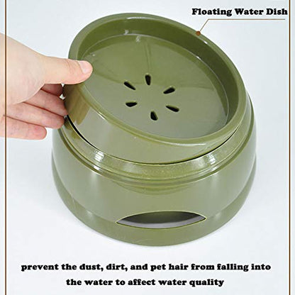 Love Dream No Spill Dog Water Bowl, No Drip Dog Slow Water Feeder No Slip Vehicle Carried Pet Water Dispenser 25 oz with Floating Disk Slow Drinking Bowl for Dogs Cats (Army Green) - color: Army Green