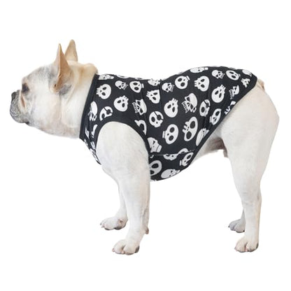 CuteBone Dog Shirts 2-Pack Soft Pet Clothes Breathable Summer Vest for Small Puppy and Stretchy Cat Apparel - color: Skulls, size: Small