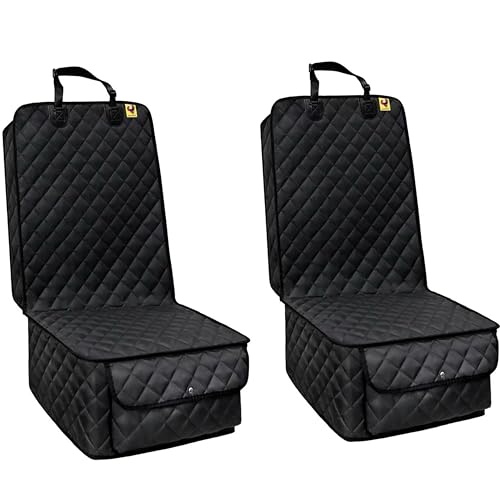 Bark Lover Deluxe Dog Seat Cover for Front Seat-More Durable Waterproof Front Seat Protector, High Heat Resistant and Nonslip Front Seat Cover for Dogs Kids, Universal Size (Black, 2 Pack) - color: Black-2 Pack