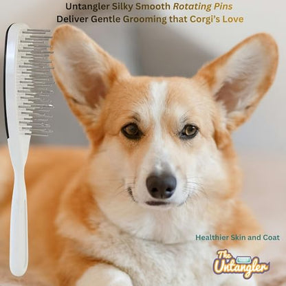 Pet Brush with Rotating Stainless Steel Teeth for Pain-Free Brushing and Cleaning