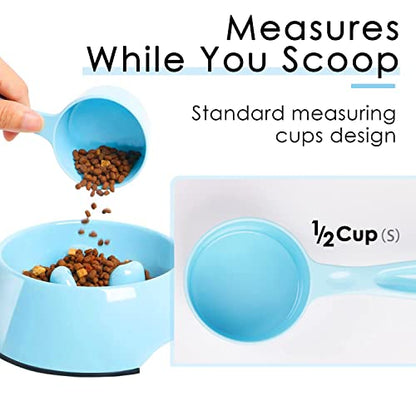 Super Design 1/2 Cup Dog Food Scoop for Container Melamine Measuring Scoop for Dogs Cats Birds and Rabbits Pet Food Feeding Scoop Dishwasher Safe - Baby Blue - color: Baby Blue ½ Cup