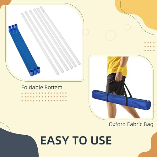 Agility Weaves Poles, Adjustable Dog Agility Kit Training Course Equipment for Puppy with Storage Bag