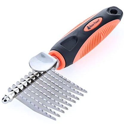 Raw Paws Dematting Comb - 1 ct, Long Blades & Safety Edges, For Cats and Dogs - Removes Mats, Tangles & Knots | Tangles & Knots Removal - Long Safety Blades - Undercoat Rake - Deshedding Comb - Long Hair Pets