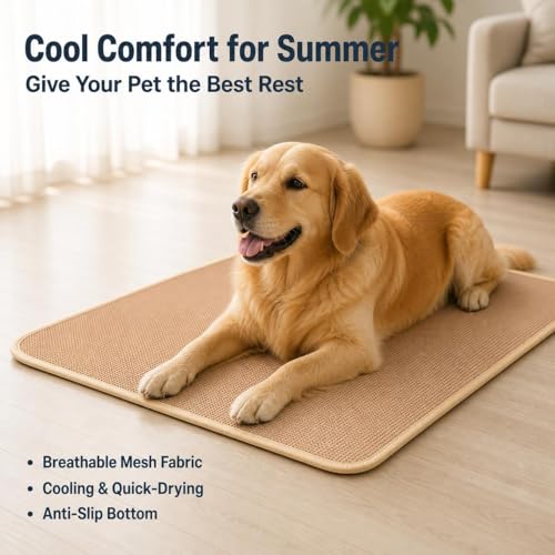 for Canine for Travel, Portable Dog Settle Mat, 70x55cm Brown Textile, Washable Resistant Non-Slip Dog Crate Mat