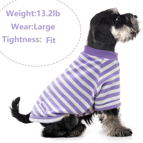 Dog Clothes for Medium Dogs 2 Pieces Stripe Summer Dog Shirt Cute Soft Puppy Clothes Bresthable Chihuahua Cat Clothes XS~XXL Pet Clothing (XX-Large) - color: purple, size: XX-Large