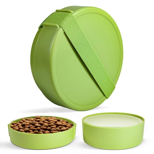 Barkin’ Trails Travel Dog Bowls, Portable Outdoor Water, BPA-Free, Food Grade Plastic Dog Travel Bowl, Camping Essentials & Container (Matcha) - color: Matcha