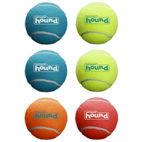 Outward Hound Squeaker Ballz – Squeaky Tennis Balls for Dogs Under 50 lbs, Interactive Dog Toy for Fetch & Training, Medium (2.5"), 6‑Pack - color: Multi Squeaker Balls, size: Medium, style: 6-Pack