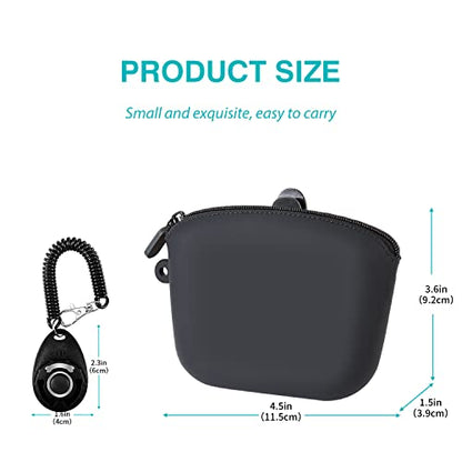 Dog Training Treat Pouch with Clip, Portable Waterproof Puppy Treat Bag and Training Clicker, S