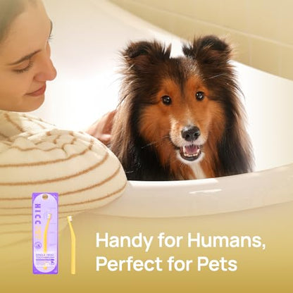 HICC PET Toothbrush for Cats & Small Dogs,Ergonomic Pet Toothbrush for Easy Teeth Cleaning,Gentle on Gums, Cat & Dog Dental Care – Toothpaste Not Included - color: Yellow for Cats & Small Dogs