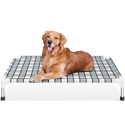 Caghash Elevated Outdoor Raised Dog Bed Outdoor Dogs Bed Lifted Pet Hammock Bed Dog Cot for Large Pet Taste Life, Start with A Pet Bed 39'' x 27'' x 6.5'' - size: Standard - Large