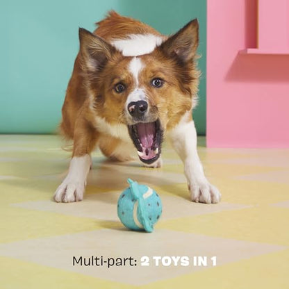 Barkbox Mint Chocolate Poop Scoop Dog Toy | 2-in-1 Plush Ice Cream Set with Squeaky Tennis Ball & Squeaker Cone | for Small Dogs - color: Poop Scoop