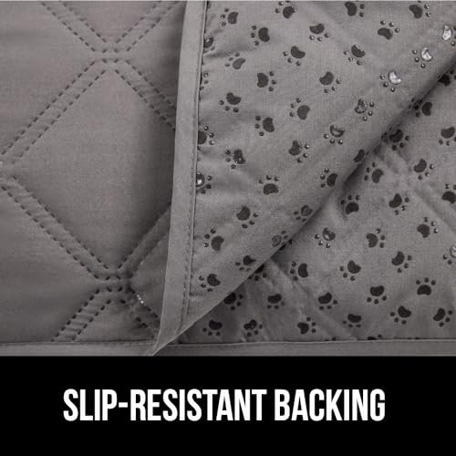 GORILLA GRIP Incontinence Pads and Pet Blanket, Reusable Puppy Pads in 22x16 Inch Waterproof in Paw Gray, Throw Blankets in 30x70 Inch Washable in Charcoal, 2 Item Bundle