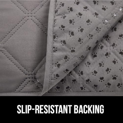 GORILLA GRIP Incontinence Pads and Pet Blanket, Reusable Puppy Pads in 22x16 Inch Waterproof in Paw Gray, Throw Blankets in 30x70 Inch Washable in Charcoal, 2 Item Bundle