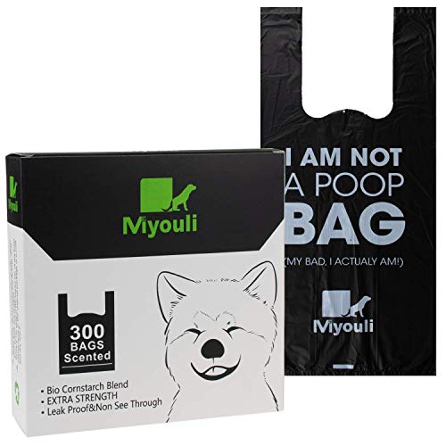 300 Counts Extra Thick Black Pet Poop Waste Bags With Handles for Dogs Ocean Wind-Scented - style: 300 Counts-Ocean Wind-Scented