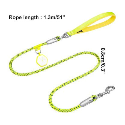 Dog Leash,Heavy Duty Dog Rope Lead with Soft Neoprene Padded Handle & 360° Swivel Clip for Medium Large Dogs (0.8cm*1.3/1.6m) - color: light green, size: 0.8*130cm