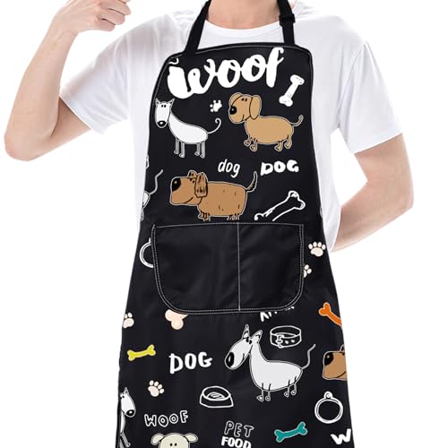 CMNIM Cute Dog Grooming Apron - Waterproof & Perfect for Trainers & Groomers - color: 231122 Dog Woof