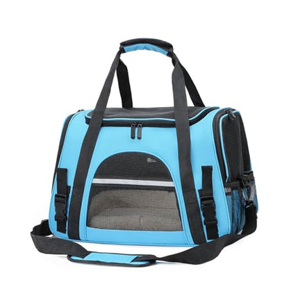 Cat Dog Carrier, Pet Travel Carrier for Small Dogs, Cat Carrying Case Collapsible Dog Carrier, Foldable Soft Sided Animal Carriers Puppy Carry (Blue) - color: Blue