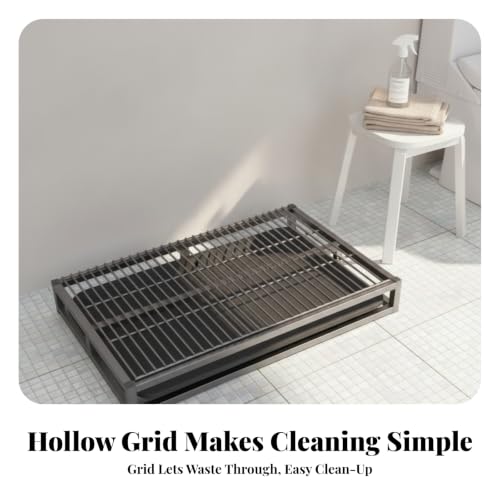 Slatted Dog Potty Open-Grid Surface Drawer-Style Dog Toilet Drainage Design Puppy Potty Tray, Small 52cm 35cm - size: Small 52cm 35cm