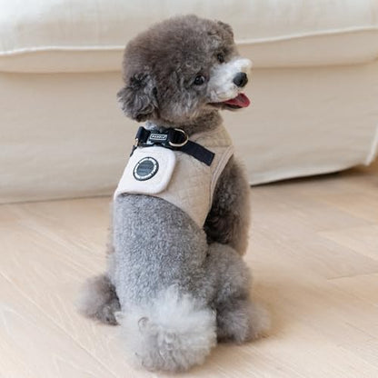 Puppia Irvin Vest Dog Harness Step-in Warm Winter Diamond Pattern for Small and Medium Dog, Cream, X-Large - color: Cream, size: X-Large