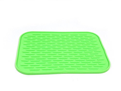 Kats'N Us Silicone Mat for Single Pet Bowl 8.5"x6" - Green Food Grade pad - color: Green