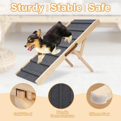 Large Dog Pet Ramp Stairs for Bed Couch Car Truck SUV,Dog Pet Ramp for Small Large Dogs Pets to Get on High Bed Truck Couch Sofa - size: Medium