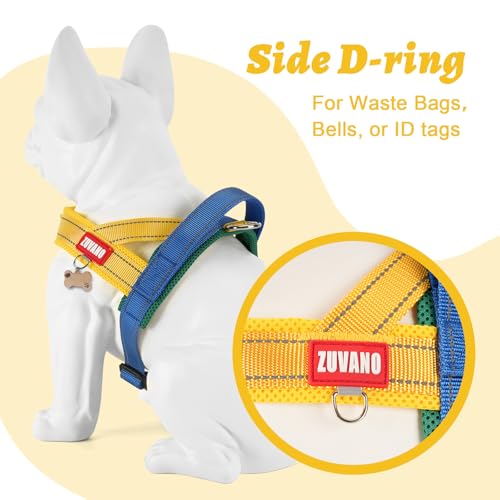 Yellow Dog Harness Escape Proof No Pull Soft Padded Lightweight Vest for Small Dogs - Reflective No Choke Harness with Front Back Clips - Adjustable Breathable Mesh Harness with Handle, S - color: Yellow, size: Small