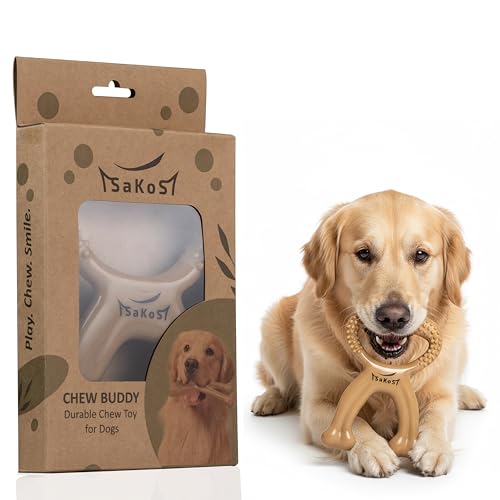 Chew Buddy – Durable Natural Rubber Dog Chew Toy for Medium & Large Dogs (30–110 lb) – Eco-Friendly, Teeth Cleaning, Tough Toy for Strong Chewers, for Dogs