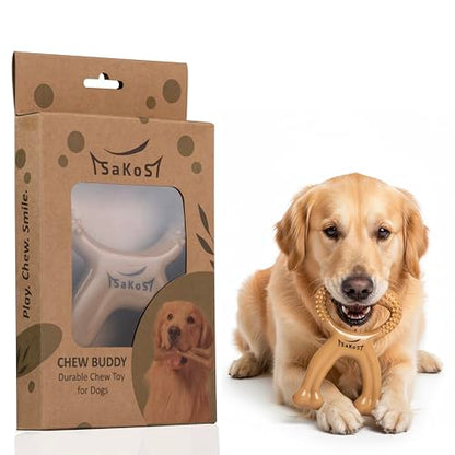 Chew Buddy – Durable Natural Rubber Dog Chew Toy for Medium & Large Dogs (30–110 lb) – Eco-Friendly, Teeth Cleaning, Tough Toy for Strong Chewers, for Dogs