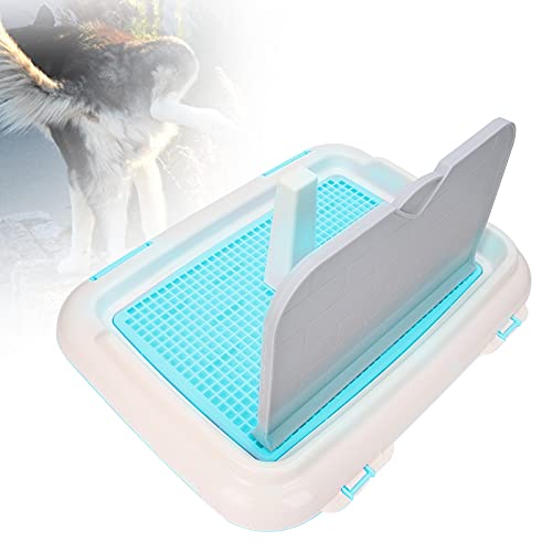 Dog Toilet Pad, Reusable Indoor Potty Tray with Dry Paw Drainage and Removable Wall for Small Apartment Plastic Blue 18.3 x 13.9 x 9.3 in 1 Pack