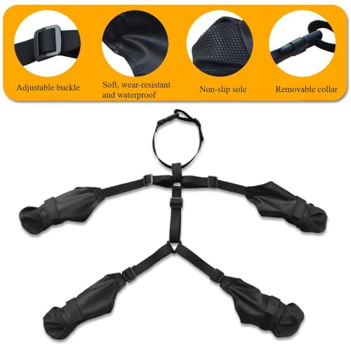 Dog Boots with Suspenders Waterproof and Non-Slip Dog Boots with Adjustable Collar Pet Outdoor Walking Paw Protection Suitable for Hot Pavement in Summer (XS) - size: XS