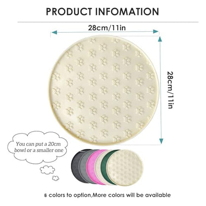 Dog Food Mat - Waterproof Silicone Dog Mat for Food and Water, Pet Food Mat with Edges for Protecting Floors (1Pack Cream) - color: 1Pack Cream