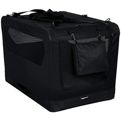 Amazon Basics Foldable Portable Soft Pet Dog Crate Carrier Kennel, 36 x 24 x 24 inches, Black - color: BLACK, size: 36.0"L x 24.0"W x 24.0"H