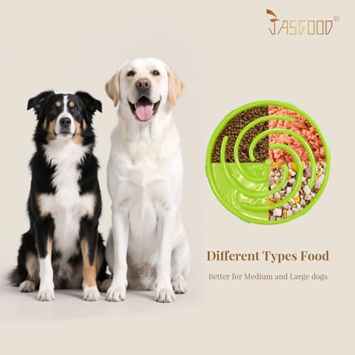 JASGOOD Slow Feeder Dogs Bowl for Large Medium Dogs,Anti-Gulping Pet Slower Food Feeding Bowls Stop Bloat,Preventing Choking Healthy Design Dogs Bowl - color: P-grass green