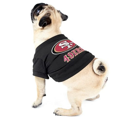 Littlearth NFL San Francisco 49ers Pet T-Shirt, Team Color, X-Small - color: San Francisco 49ers, size: X-Small