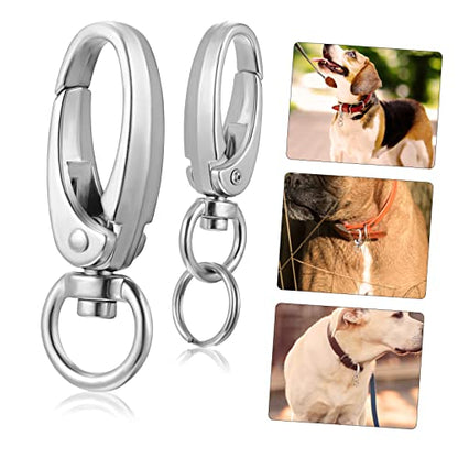 GALPADA Dog Tag Clips with Rings Pet Id Holder for Easy Attachment to Collars and Harnesses for Dogs and Cats