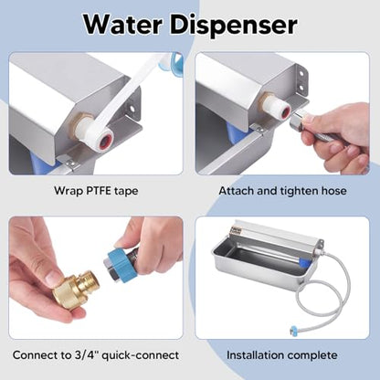Automatic Water Dispenser for Dog, 6L Dog Water Bowl Dispenser, Large Stainless Steel Indoor/Outdoor Water Feeder Suitable for Dogs Livestock Chicken Horse, Easy to Clean - size: 6L