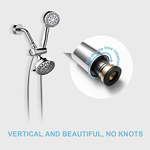 OFFO Shower Hose, 120 in Kink Free Stainless Steel Shower Hose Attachment Electroplating Handheld Shower Head Hose Flex Hoses Extension with Brass Insert & Nut for Pet Bathing Cleaning, Chrome - color: Chrome, size: 120 in