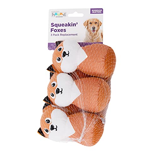 Outward Hound Squeakin' Fox Hide A Puzzle Plush Replacement Dog Toys - 3 Pack - color: Foxs (3-pack)