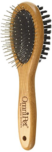 Pro-Finish Bristle and Pin Grooming Brush Combination with Carbonized Bamboo Handle, Small, 7.5" - color: Combo Brush, size: Small