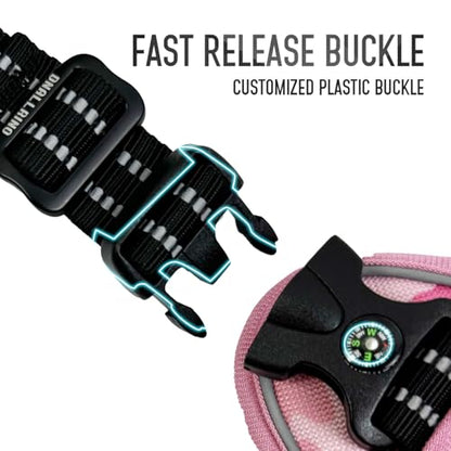 Tactical Dog Harness for Medium & Large Dogs, Camo Pink Adjustable No-Pull Control with Handle, Heavy Duty Reflective Vest - Size L - color: CAMO PINK, size: L